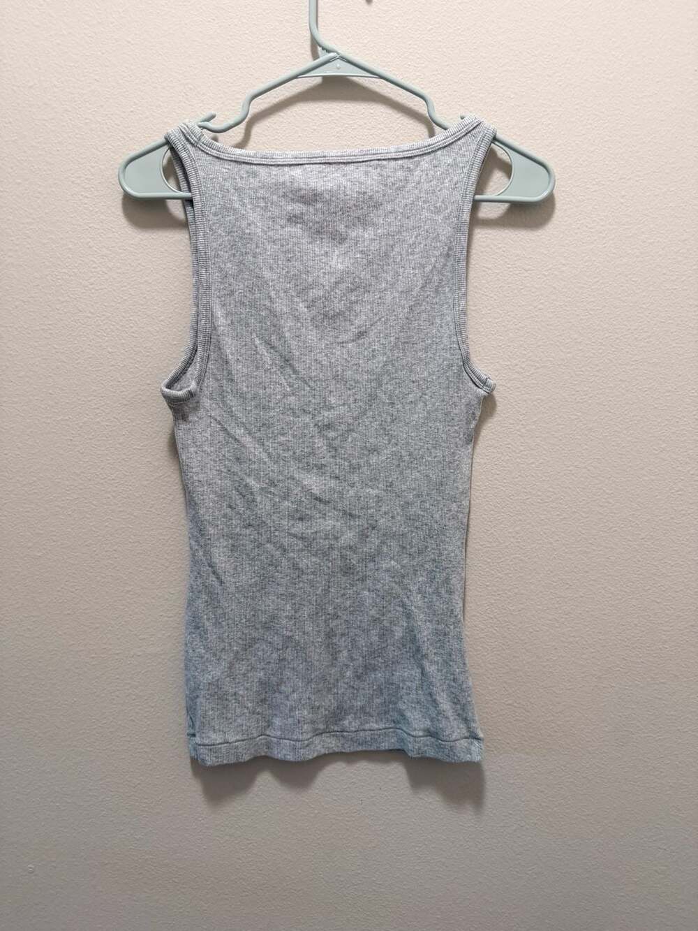 SKIMS Ribbed Cotton Blend Scoop Neck Tank Top Gray Size M - Picture 3 of 3